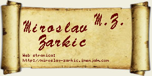 Miroslav Žarkić vizit kartica